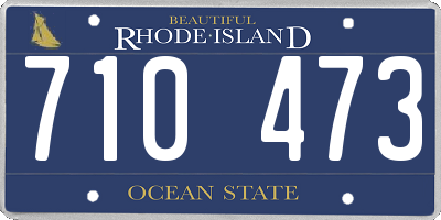 RI license plate 710473