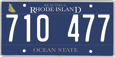 RI license plate 710477