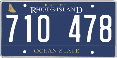 RI license plate 710478