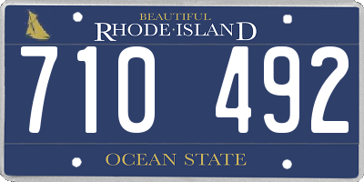 RI license plate 710492