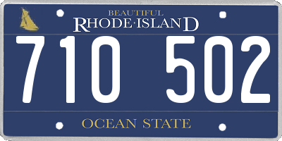 RI license plate 710502