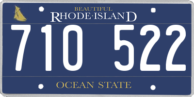 RI license plate 710522