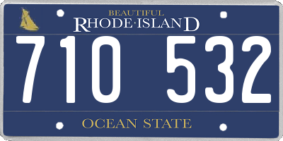 RI license plate 710532