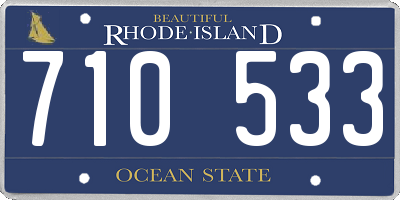 RI license plate 710533
