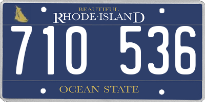RI license plate 710536