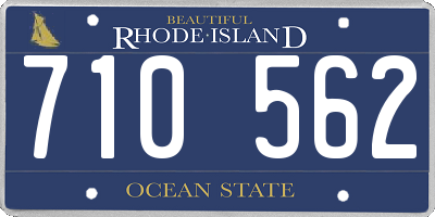 RI license plate 710562