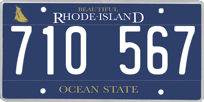 RI license plate 710567