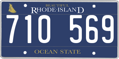 RI license plate 710569