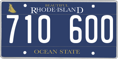 RI license plate 710600