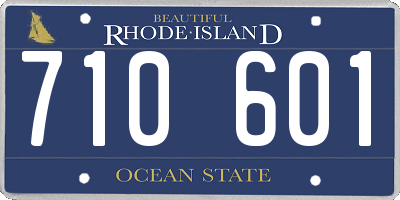RI license plate 710601