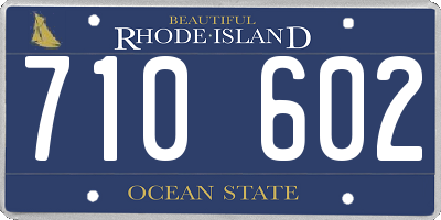 RI license plate 710602