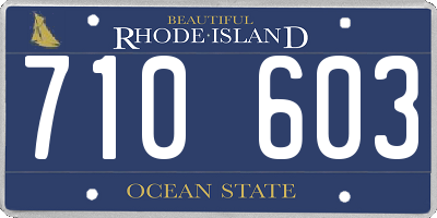 RI license plate 710603