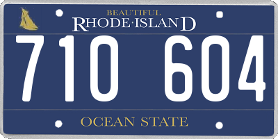 RI license plate 710604