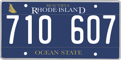 RI license plate 710607