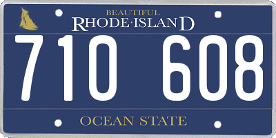 RI license plate 710608
