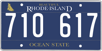 RI license plate 710617