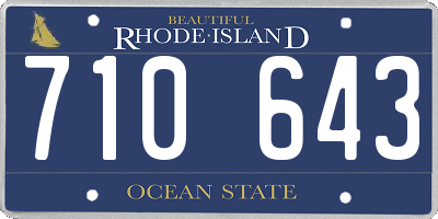 RI license plate 710643