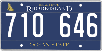 RI license plate 710646