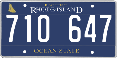 RI license plate 710647