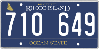RI license plate 710649