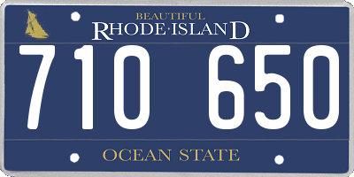RI license plate 710650