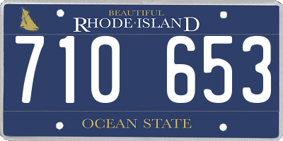 RI license plate 710653