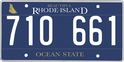 RI license plate 710661