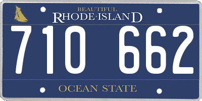 RI license plate 710662