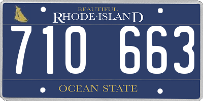 RI license plate 710663