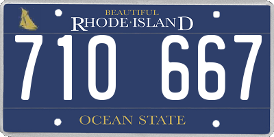 RI license plate 710667