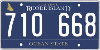 RI license plate 710668