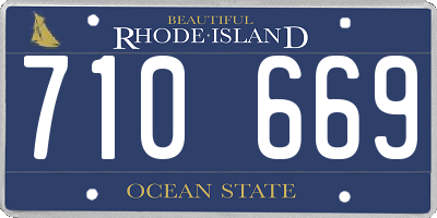 RI license plate 710669