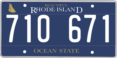 RI license plate 710671