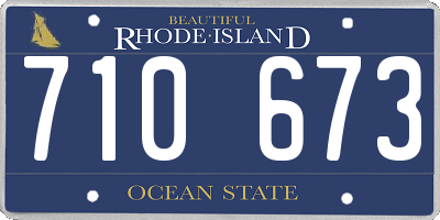 RI license plate 710673