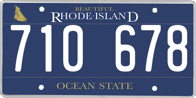 RI license plate 710678