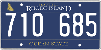 RI license plate 710685