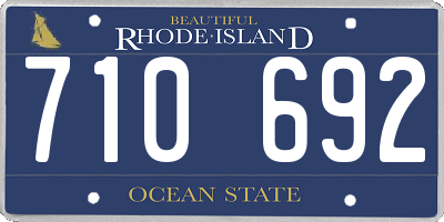 RI license plate 710692