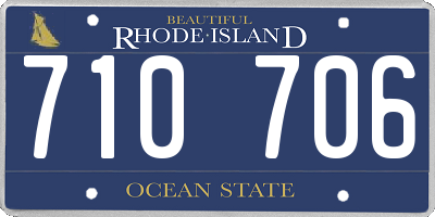 RI license plate 710706