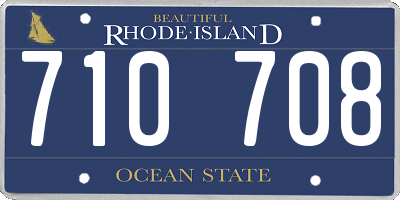 RI license plate 710708