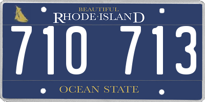 RI license plate 710713