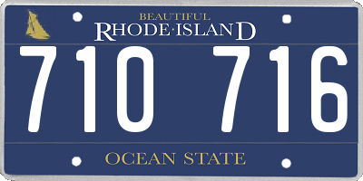 RI license plate 710716