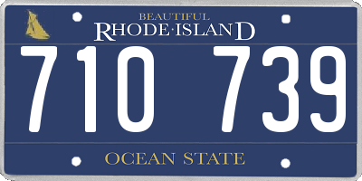 RI license plate 710739