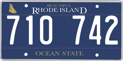 RI license plate 710742