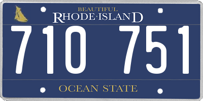RI license plate 710751