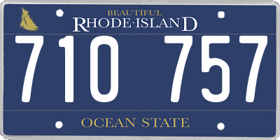 RI license plate 710757