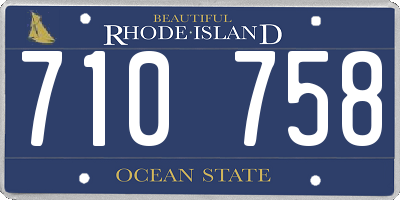 RI license plate 710758