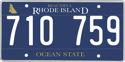 RI license plate 710759