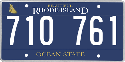 RI license plate 710761