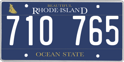 RI license plate 710765
