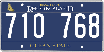 RI license plate 710768
